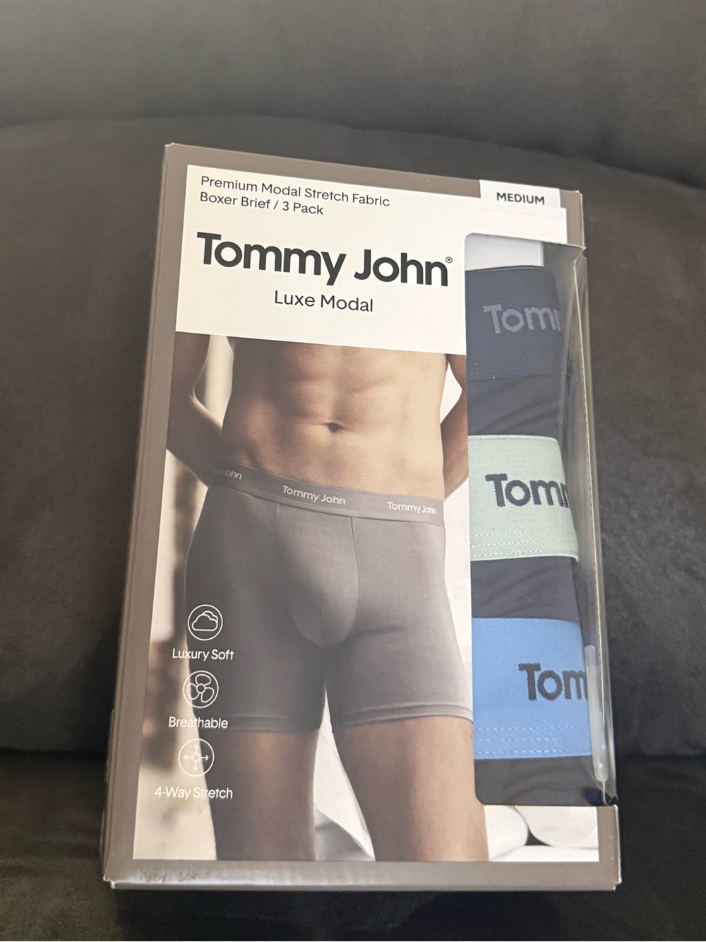 Tommy John Men's Boxer Brief 3-Pack - Gray/Light Green/Blue